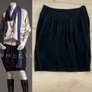 Stella McCartney x H&M Black 100% Silk Side Zip Pencil Skirt w/ Pockets 38/US 8